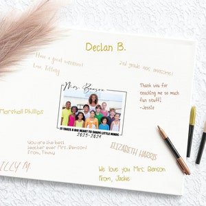 Personalized Teacher Photo Canvas: Signable Teacher Appreciation Gift