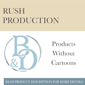 May include: A blue and white logo with the letters "B&D" inside a circle. The text "Rush Production" is above the logo and the text "Products Without Cartoons" is below the logo. The text "Read Product Description for More Details" is at the bottom of the image.