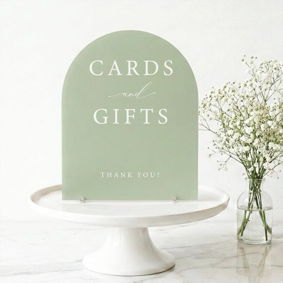 Arched Cards and Gifts Table Sign, Reception Signage