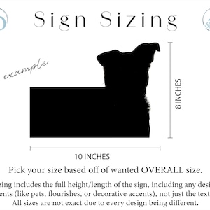 Sizing for wedding sign decorations