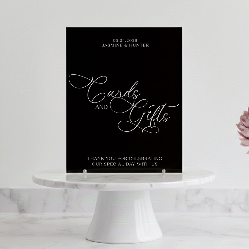 wedding sign used as a gift table signage