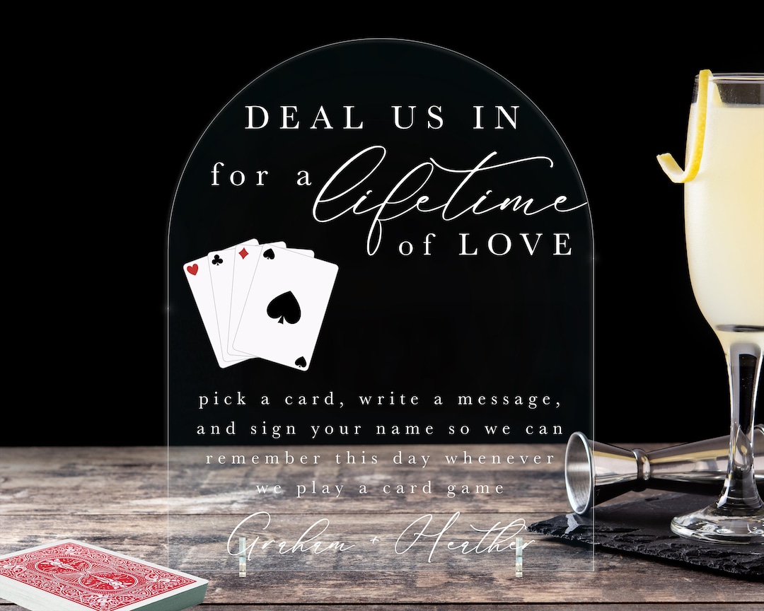 Playing Cards Wedding Guestbook Sign: Acrylic Table Decor - Etsy