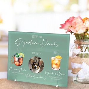 Custom Acrylic Signature Drink Wedding Bar Sign