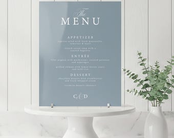 Rectangle Wedding Food Menu, Acrylic Buffet Labels Sign