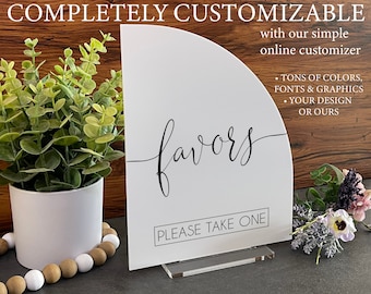 Wedding Favors Custom Acrylic Sign, Wedding Table Favors Signs, Modern Minimalist Rustic Wedding Shower Sign Signage, A30 03