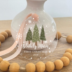 Baby's First Christmas Ornament, Acrylic Baby Gift, Baby Shower Gift, Baby's First Christmas 2024, Newborn Ornament Gifts, Keepsake, 83