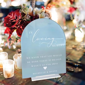 Custom Acrylic In Loving Memory Wedding Sign, Modern Remembrance Signage