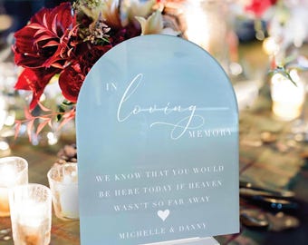Custom Acrylic In Loving Memory Wedding Sign, Modern Remembrance Signage