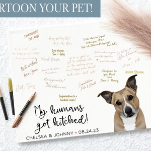 Custom Pet Portrait Canvas Wedding Guest Book Alternatives, Wedding Guestbook Alternative, Signable Wedding Guest Book Sign 6