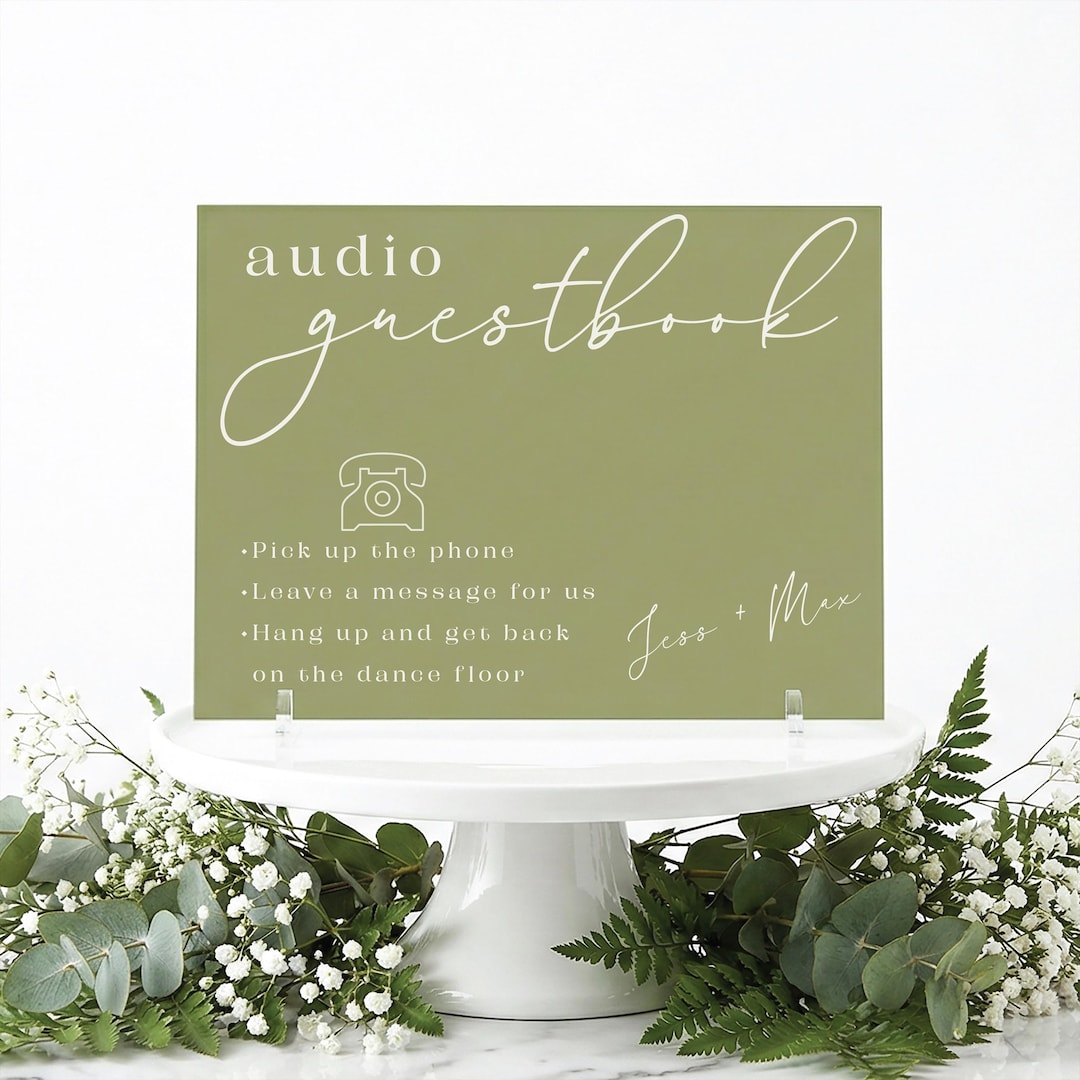 personalised audio guest book sign, wedding voicemail... Wedding Audio Guest Book Sign, Custom Acrylic Table Sign - Etsy