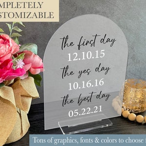 Our Love Story Custom Wedding Sign, First Day Yes Day Best Day Table Signs, Modern Minimalist Rustic Wedding Shower Sign Signage, A80 06