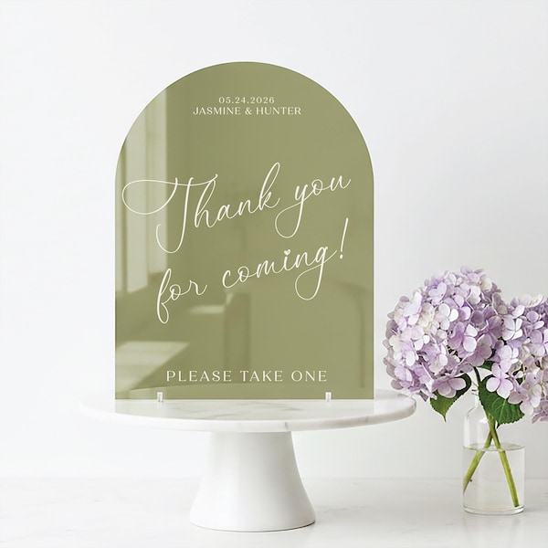 Arched Acrylic Wedding Favors Sign | Bridal Shower Favor Sign