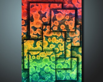 Original Abstract Painting Red Wall Art Abstract painting Home Decor Modern Art Canvas Artwork Hand Made Abstract Acrylic Painting 36 x 24