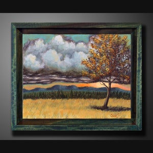 Original Landscape Painting Orange Tree Wall Art Tree Landscape Modern Art Hand Made Artwork Acrylic Landscape Painting On Canvas 11x14