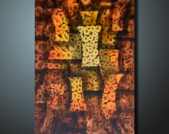 Original Painting Orange Wall Art Abstract painting Home Decor Modern Art Canvas Artwork Hand Made Abstract Acrylic Painting 36 x 24
