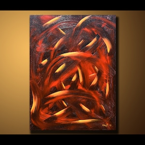 Abstract Painting Acrylic Painting Abstract Home Decor Art Canvas Art Painting Artwork Fine Art Red Wall Art Original Artwork, 24 x 18