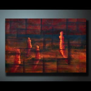Red Original Abstract Painting Red Wall Art Abstract painting Red Home Decor Modern Art Canvas Artwork HandMade Geometric Abstract Painting