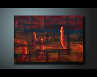 Red Original Abstract Painting Red Wall Art Abstract painting Red Home Decor Modern Art Canvas Artwork HandMade Geometric Abstract Painting