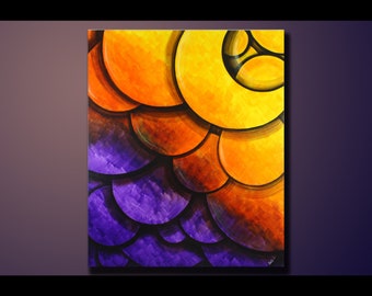 Abstract Art Painting Acrylic Painting Canvas Art Painting Orange Artwork Fine Art Wall Art Original Artwork Original Painting 24x20
