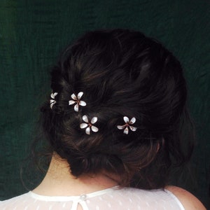 Hair clips with flowers blush pinks image 5