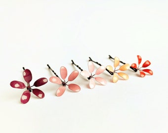 Haarspangen mit Blüten - Sommerwiese