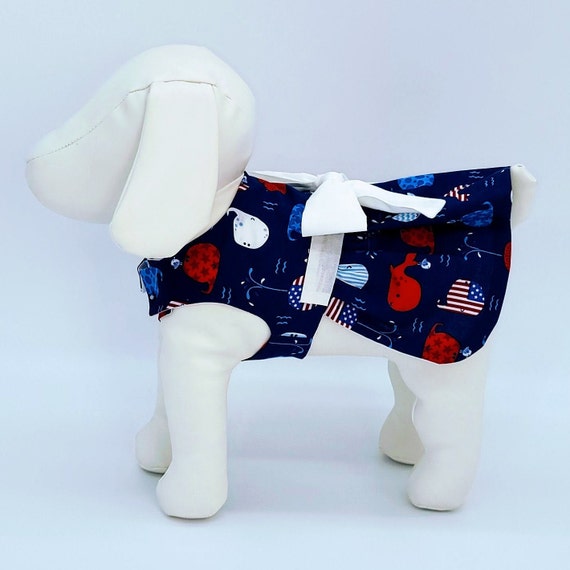 Patriotic Whales Dog Dress - Dog Clothes Pet Clothes