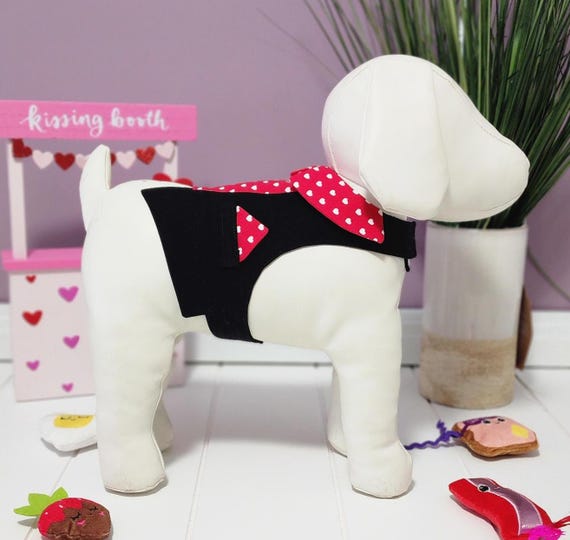 Red with White Hearts Dapper Vest for Stylish Pups