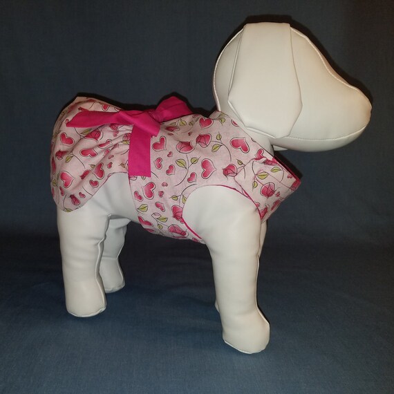Tulips & Hearts Dog Dress – Classic Style, Limited Availability