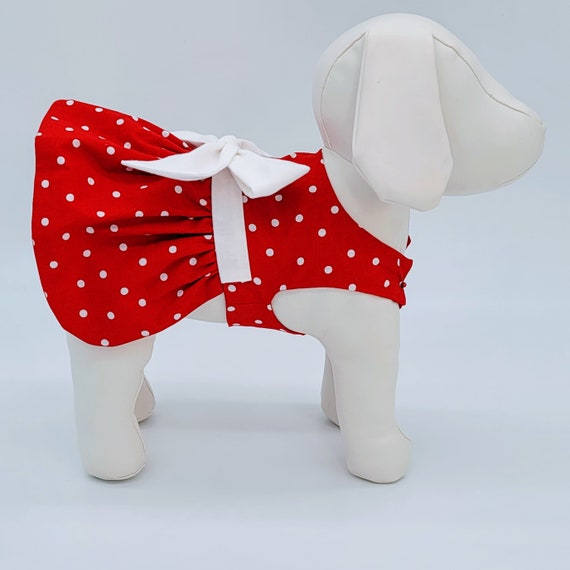 Large Dog Retro Red Polka Dot Dog Dress