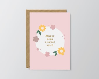 Always keep a sweet spirit Gold Foiled // Greeting Card // Gift Card // Christian // Long Distance