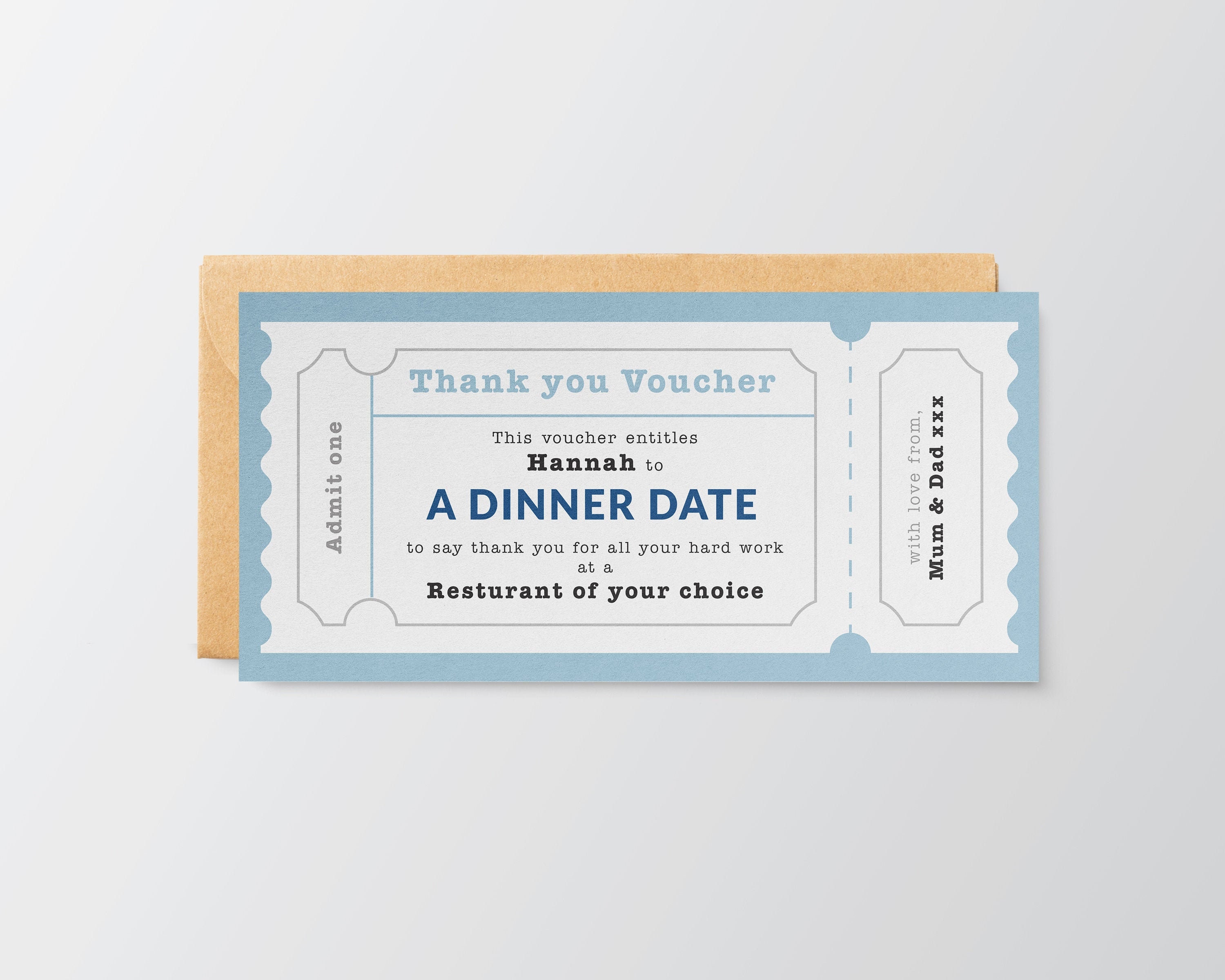 Fun Voucher Ticket // Any Text // Personalised Voucher // Etsy
