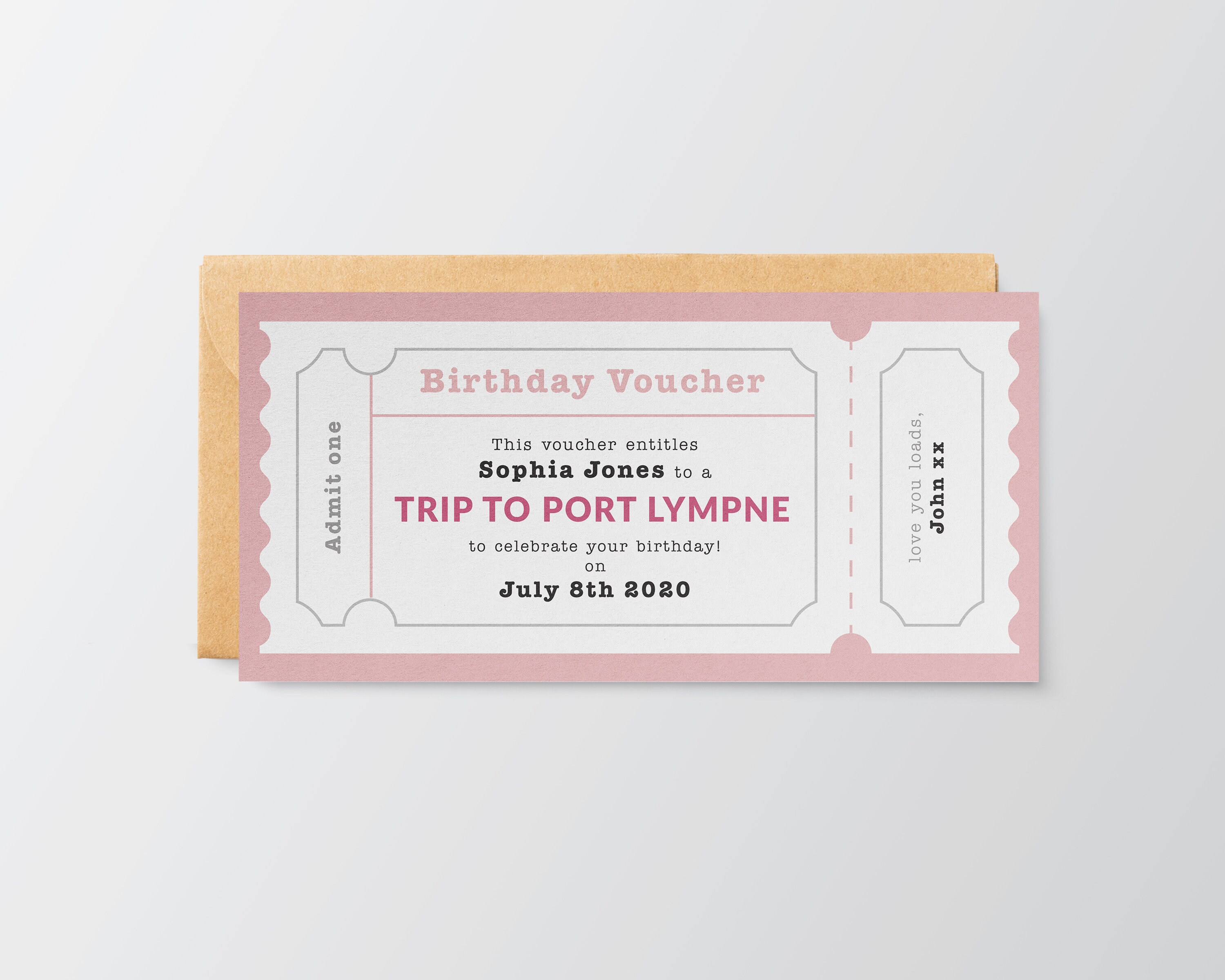 Fun Voucher Ticket // Any Text // Personalised Voucher // Etsy Australia