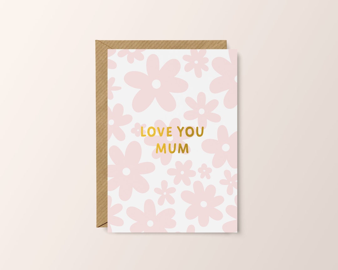 Love You Mum A6 Mothers Day Card // Voucher Ticket // Any Text ...