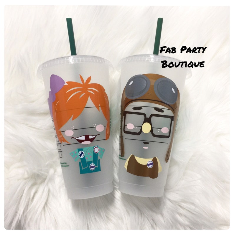 Disney Pixar Up Movie Carl Ellie Starbucks Venti Coffee Cups Etsy