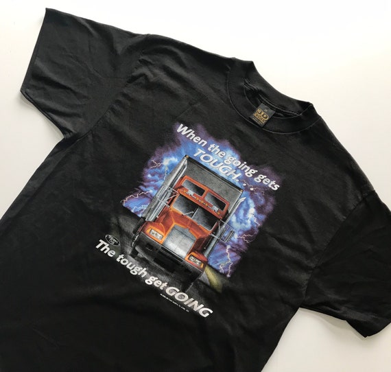 Vintage 1990s Truckers Only 3D Emblem T Shirt Bla… - image 5