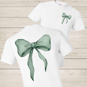 Watercolor Green Coquette Bow PNG: Ribbon Clipart for Crafts (Digital Download)