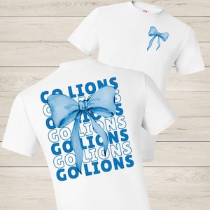 Coquette Bow Lions PNG: School Spirit Sublimation Design (Digital Download
