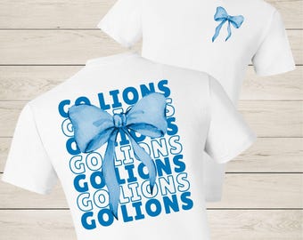 Coquette Bow Lions PNG: School Spirit Sublimation Design (Digital Download