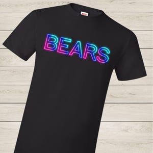 Neon Bears PNG: Retro Mascot Design for Sublimation (Digital Download)