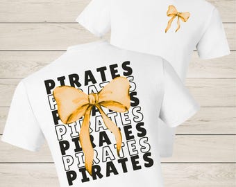 Coquette Bow Pirates PNG: School Spirit Sublimation Design (Digital Download