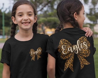 Eagles Cheetah Print Coquette Bow: School Spirit PNG (Digital Download)