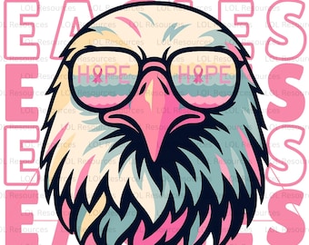 Pink Out Eagles Mascot PNG: Breast Cancer Awareness Clipart (Digital Download)