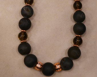 PEEK-A-BOO KITTY Necklace Black Orange Beads Child Size Beaded Statement Necklace Bracelet Earrings Adult Halloween Pumpkin Jewelry