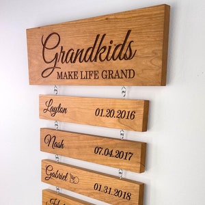 Personalized Sign for Grandparents, Grandchildren Birthday Sign, Christmas Gift, Grandkids Sign. Grandpa Grandma Sentimental Gift