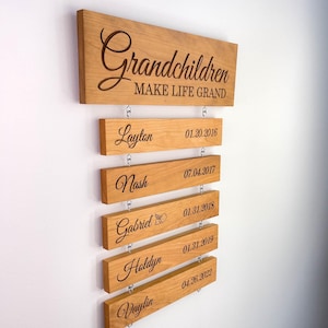 Enseigne personnalisée en bois pour petits-enfants - Les petits-enfants s'amusent comme un cadeau personnalisé pour grand-mère, grand-père, grand-mère ou grand-père !