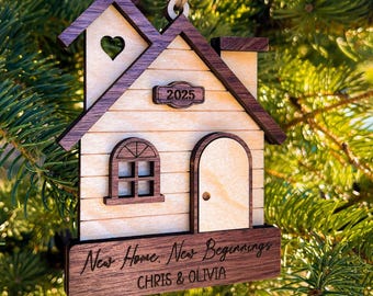 Personalized House Christmas Ornament, First Christmas in New Home, Our First Home Ornament, Housewarming Gift From Realtor, Closing Gift