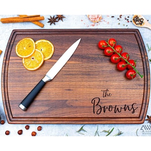 Personalized Cutting Board, Custom Engraved Gift, Housewarming Gift, Couples Gift, Wedding Gift, Realtor Closing Gift, Serving Board
