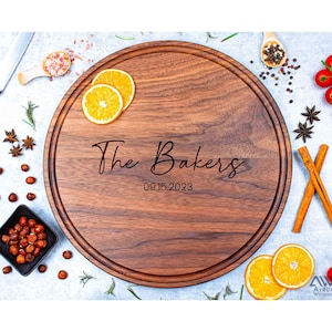 Engraved Chopping Board, Personalized Cutting Board, Custom Charcuterie Board, Walnut, Maple, Housewarming Gift, Wedding Gift, Engagement