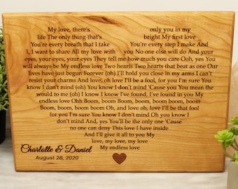 Heart Shaped Couples Song - Wedding Present, First Dance Lyrics, Anniversary Gift, Bridal Shower Gift