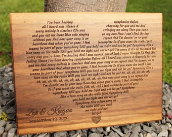 Heart Shaped Couples Song - First Dance Engraved, 5th Anniversary, Christmas Gift, Gift For Couples, Wood Anniversary Gift